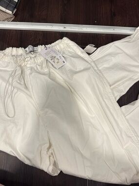 Primark White Track Pants with Elastic Waist